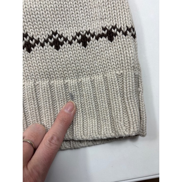 Salt Valley Fair Isle Shawl Collar Cardigan Women's S Cotton Brown - Picture 9 of 9